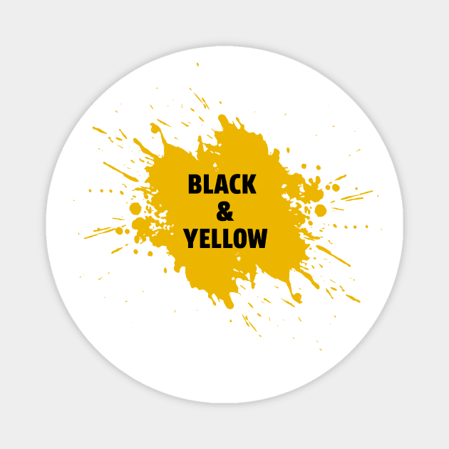 black and yellow t-shirt Magnet by animales_planet